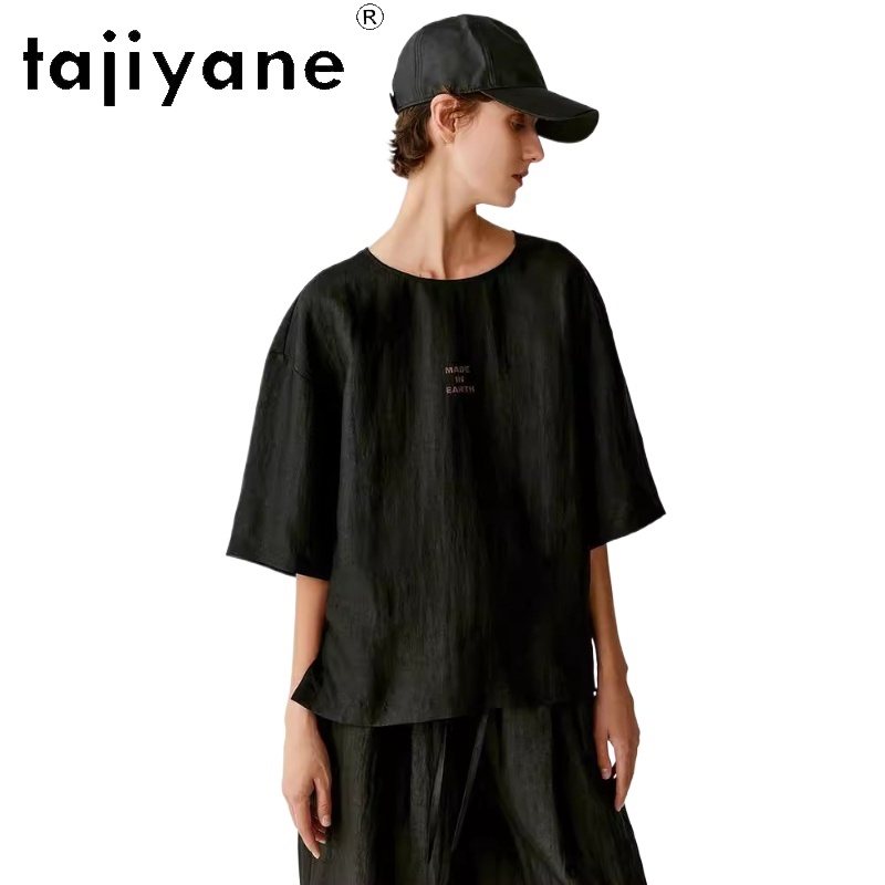 Summer Clothing Essentials Women - TAJIYANE 100% Real Mulberry Silk T