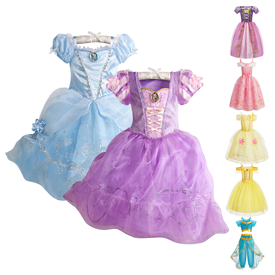 Summer Kids Clothing - Little Girls Rapunzel Cinderella Clothing Kids
