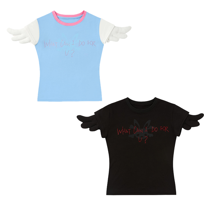 Summer Grunge Clothing - Harajuku 3D Angel Demon Wings T