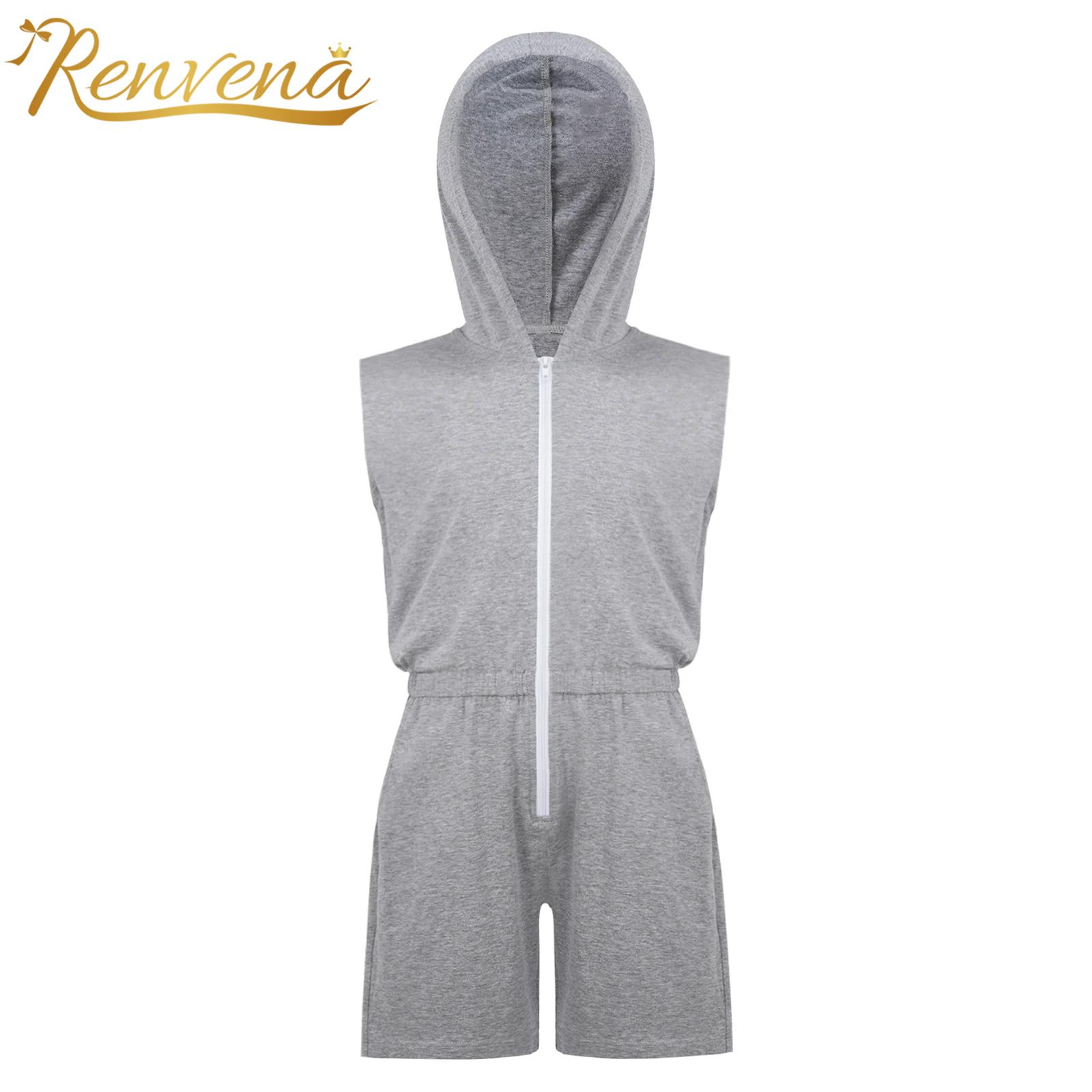 Summer Clothing Kids Boys - Kids Boys Sleeveless Zipper Hooded Jumpsuit