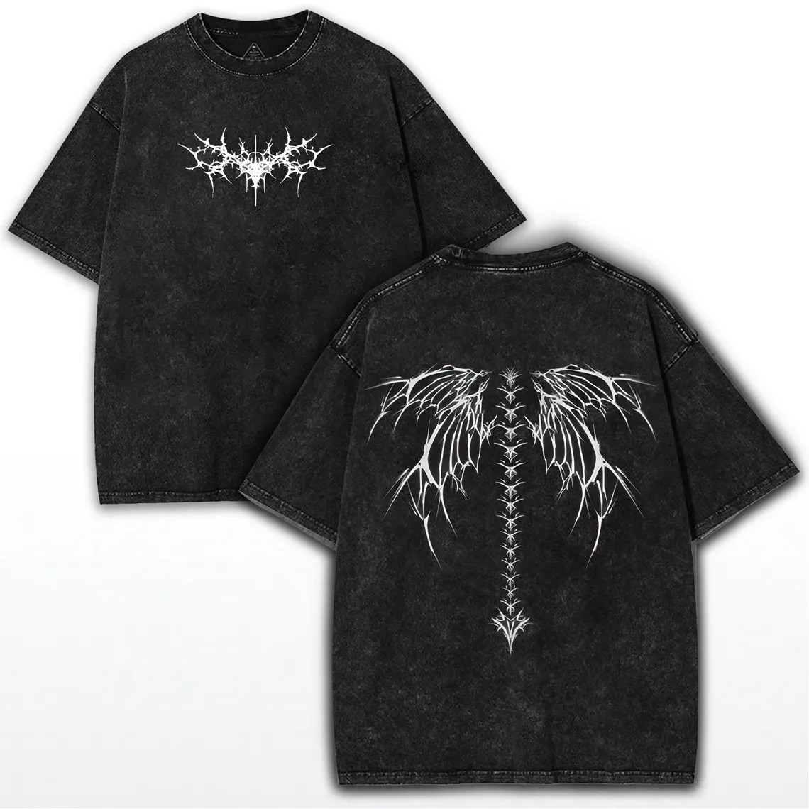 Summer Grunge Clothing - Y2K Gothic Angel Wings T-Shirt Vintage