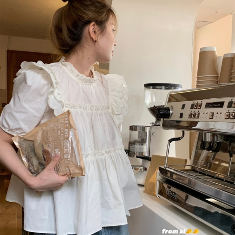 Summer Youth Clothing - Sweet Pleated Loose Blouse Summer New