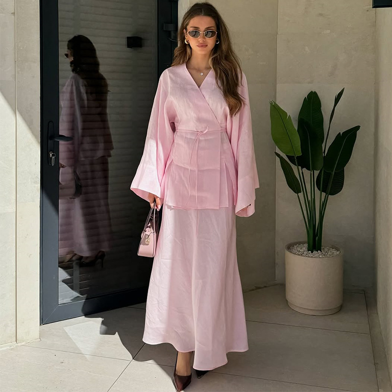 Summer Clothing Office - Two Pieces Women Dress Sets Solid