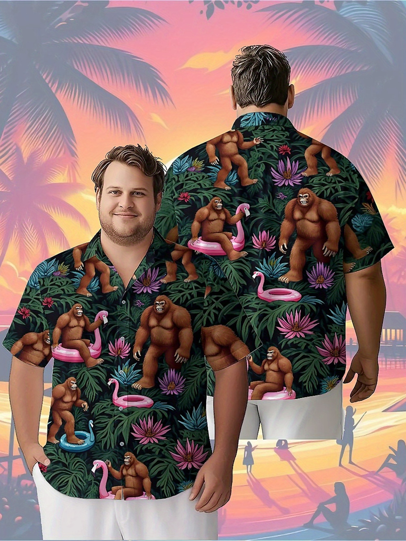 Summer Youth Clothing - Men's Plus Size Hawaiian Shirts Gorilla