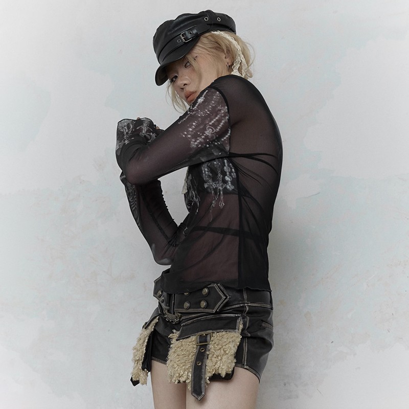 Karrcat Gothic Goth Black Mesh - Summer Grunge Clothing recension och pris