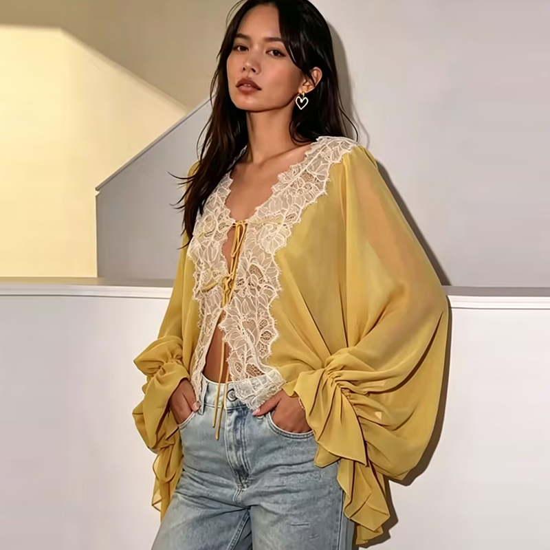 Lace Women's Shirts Blouse Sum - Summer Youth Clothing recension och pris