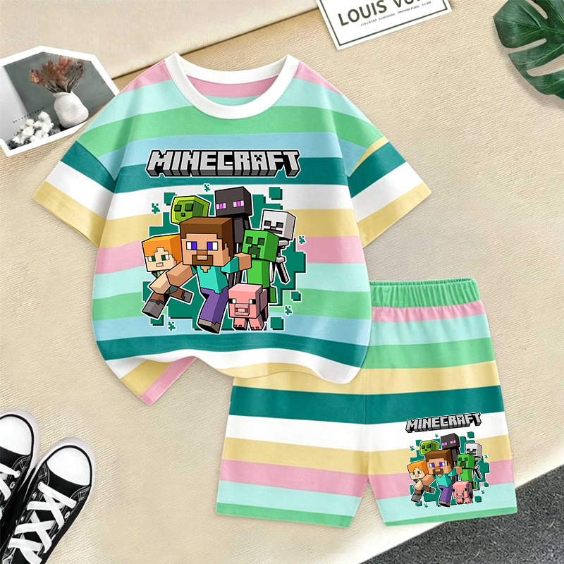 Minecrafted Girl boy Summer T  - Summer Clothing Kids Boys recension och pris