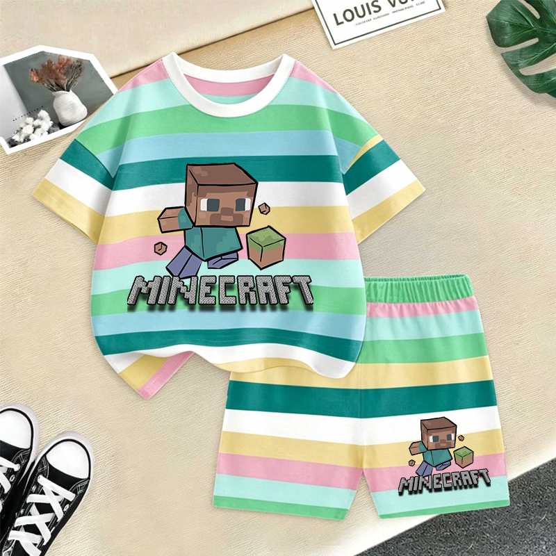 Minecrafted Girl boy Summer T  - Summer Clothing Kids Boys recension och pris