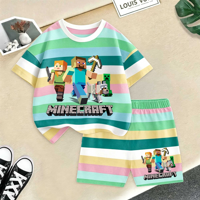 Minecrafted Girl boy Summer T  - Summer Clothing Kids Boys recension och pris