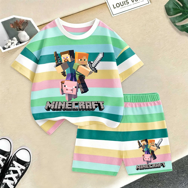 Minecrafted Girl boy Summer T  - Summer Clothing Kids Boys recension och pris