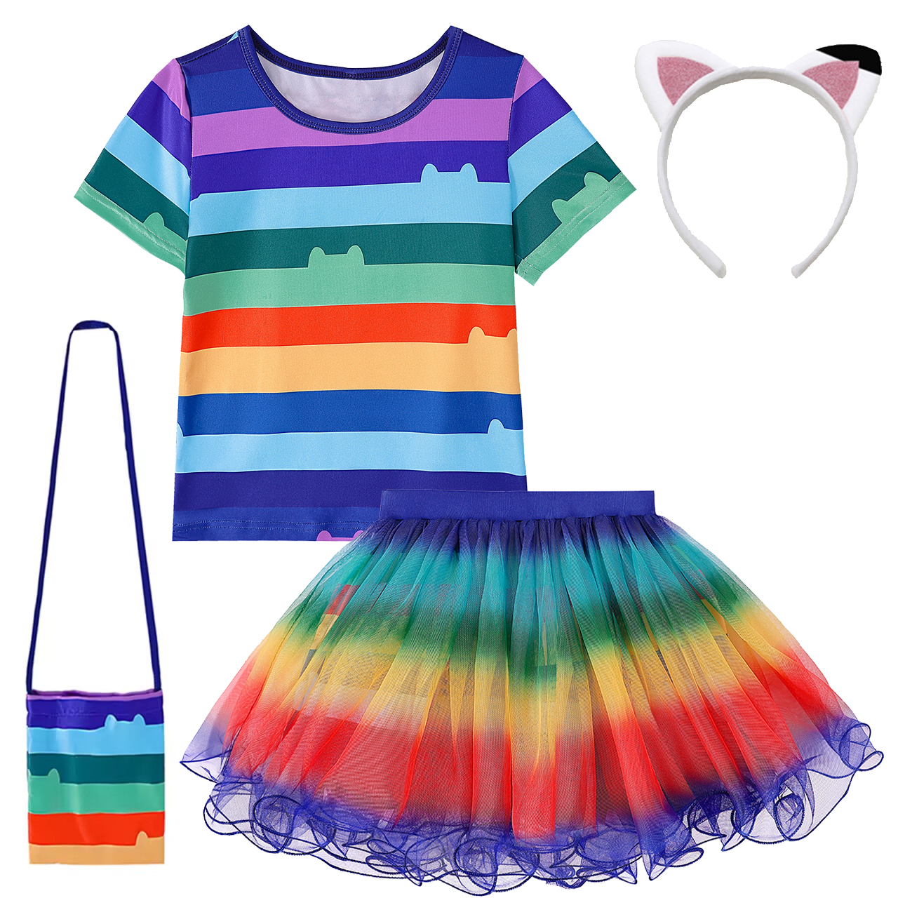 Girls Rainbow Striped T-Shirt  - Summer Kids Clothing recension och pris