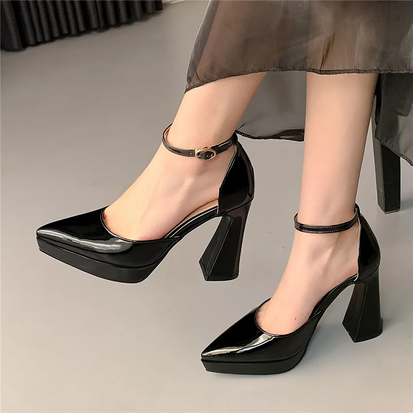 Red Black Patent Leather Platf - Summer Clothing Office recension och pris