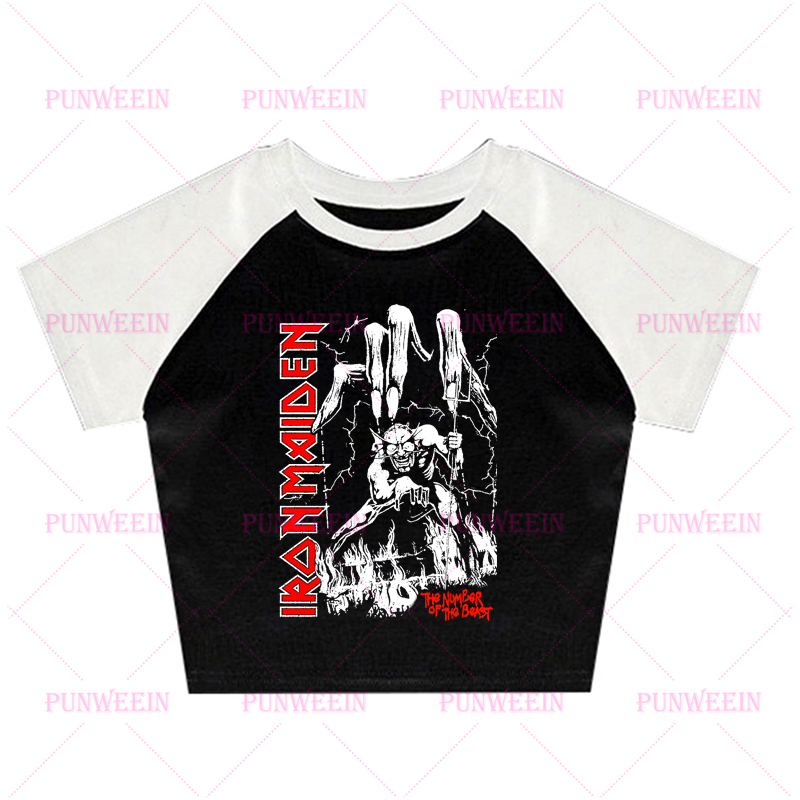 Heavy Metal Crop Top Y2k Grung - Summer Grunge Clothing recension och pris