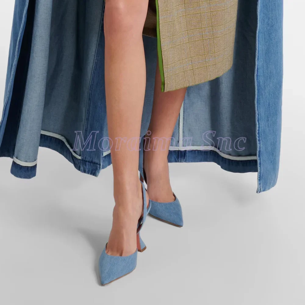 Denim Pointed Toe Sandals Wine - Summer Clothing Items recension och pris