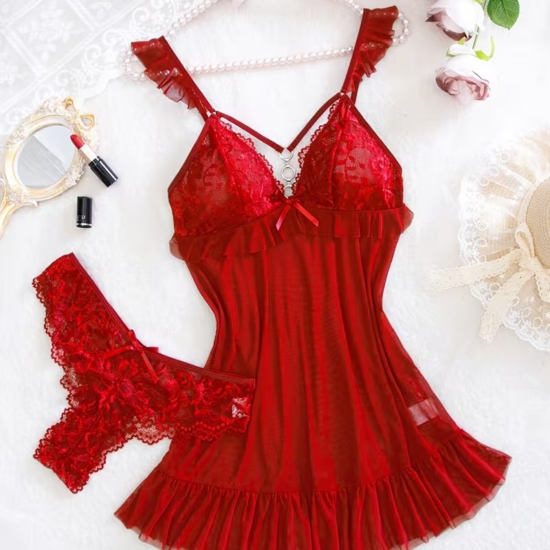 2026 New Red Sexy Lingerie Set - Summer Nights Clothing recension och pris