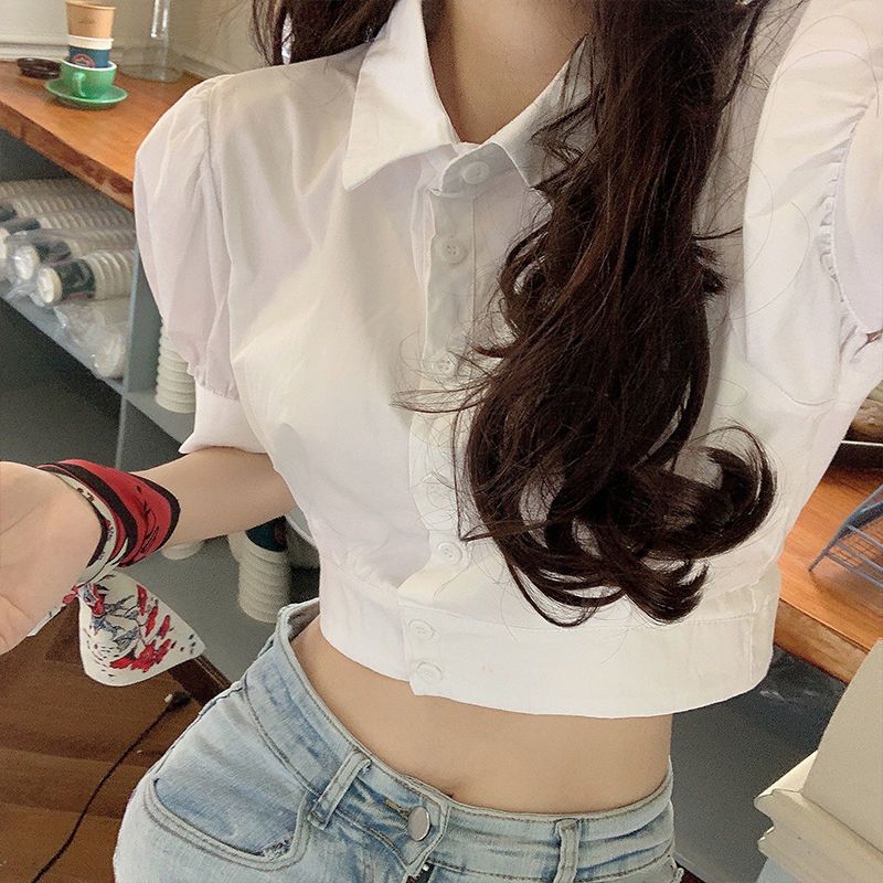 Korean Summer Puff sleeve Whit - Summer Youth Clothing recension och pris
