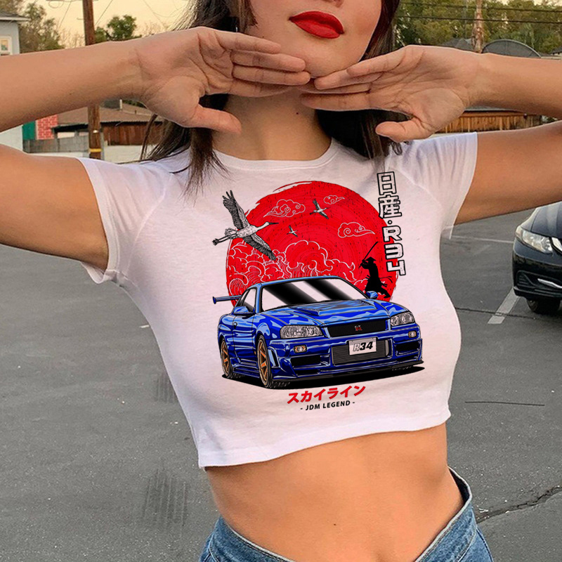 initial d t shirt crop top fem - Summer Grunge Clothing recension och pris