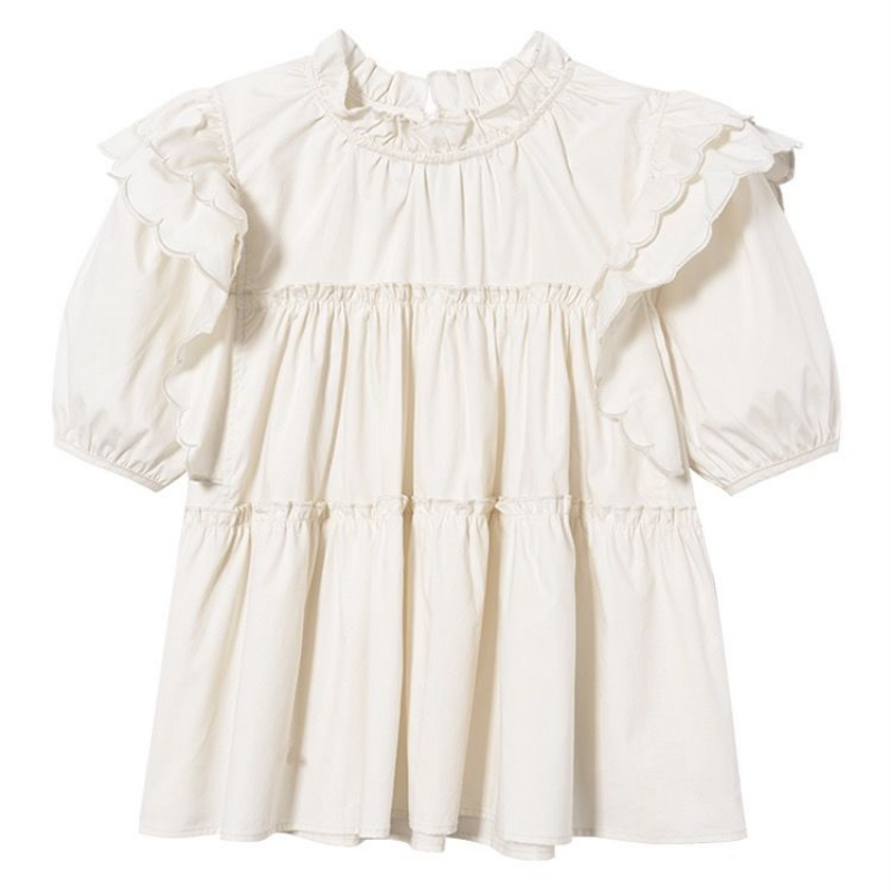 Sweet Pleated Loose Blouse Sum - Summer Youth Clothing recension och pris