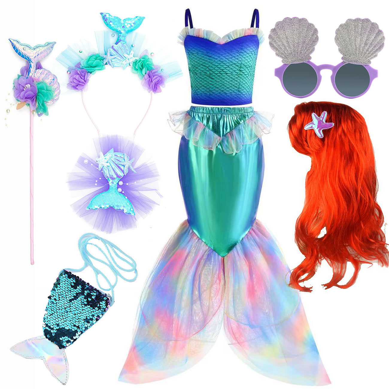 Disney Mermaid Dress Up Costum - Summer Kids Clothing recension och pris
