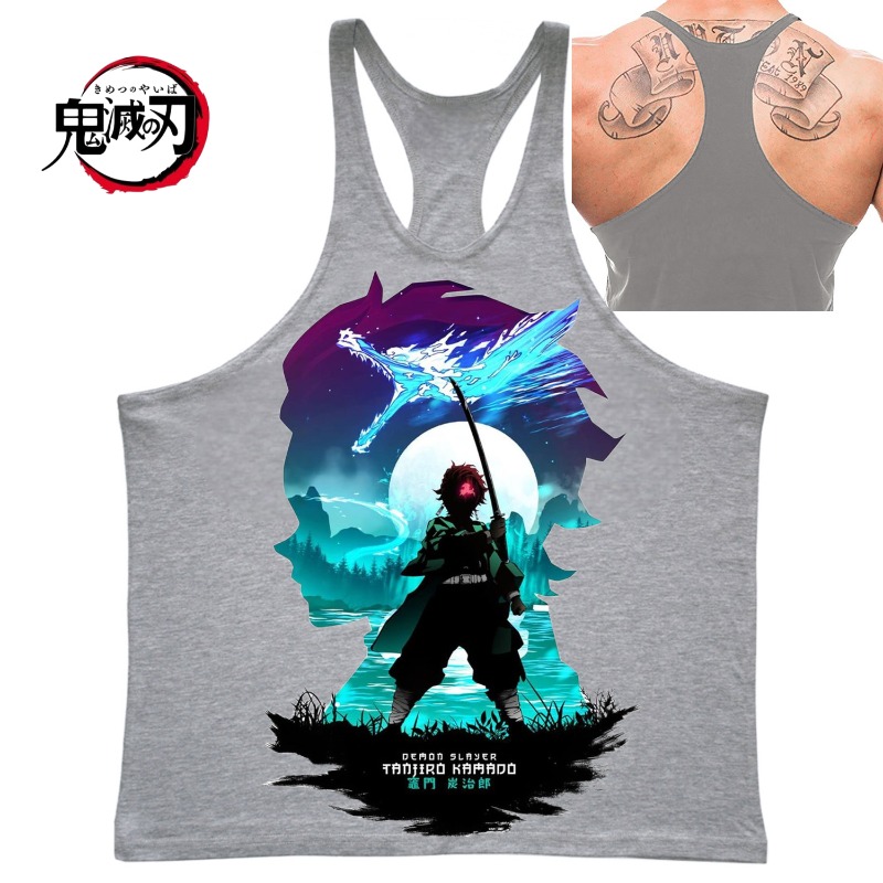 (Demon Slayer) GYM Mens Tank T - Summer Clothing Brands Men recension och pris