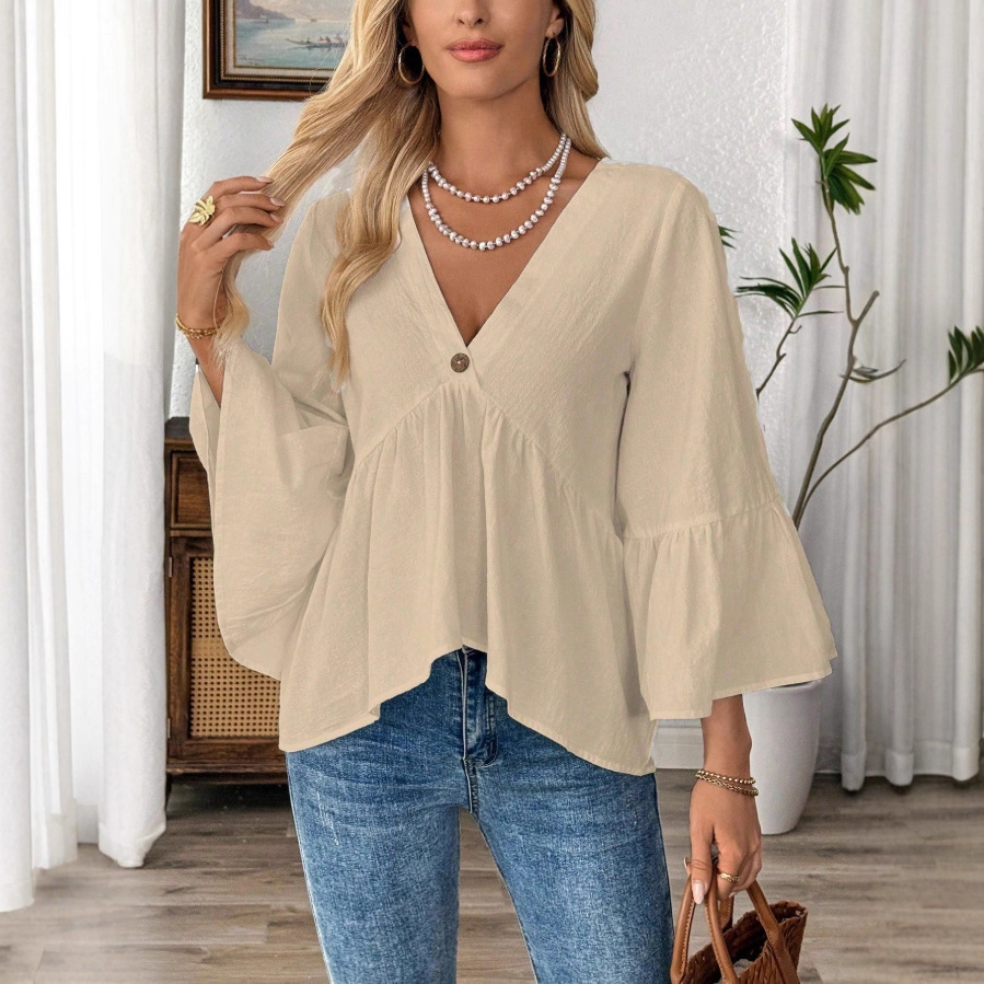 Solid Casual Loose Blouses For - Summer Youth Clothing recension och pris