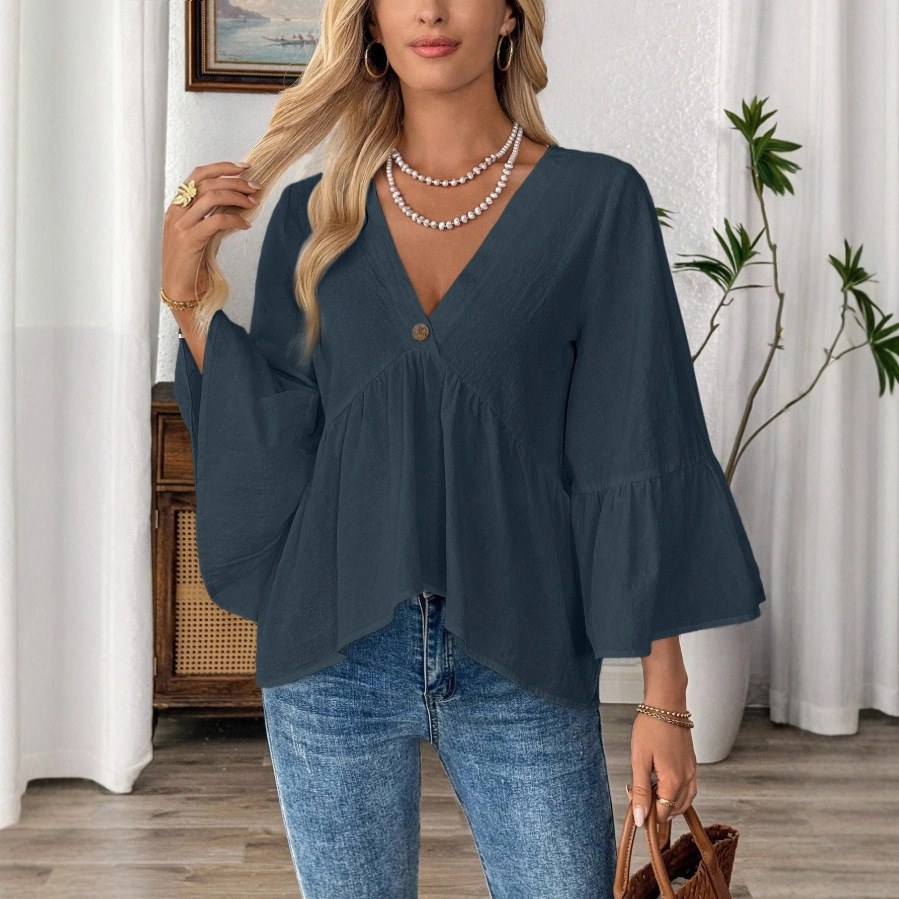 Solid Casual Loose Blouses For - Summer Youth Clothing recension och pris